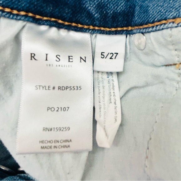 RISEN High Rise Button Fly Ankle Straight Leg. Size 5 /27” - Picture 5 of 16